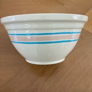 Vintage Nelson Bowl with Pink and Blue Stripes -14